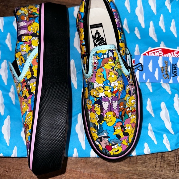 Vans The Simpsons Springfield Custom Classic Slip On Platform - Picture 4 of 10